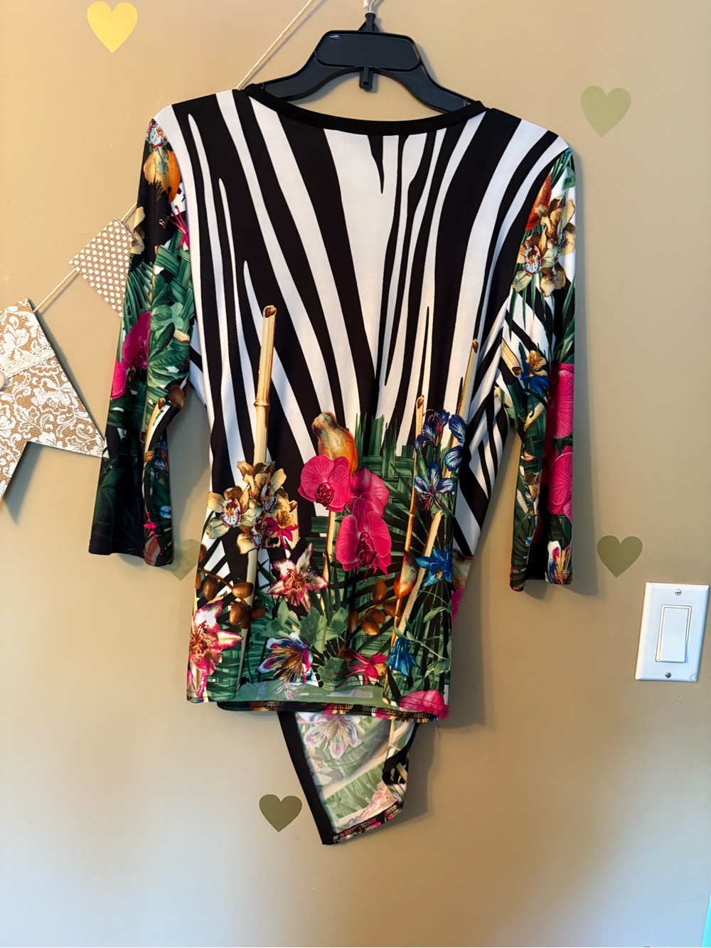 Joseph Ribkoff Asymmetrical Tropical Floral Wrap Top - Picture 8 of 9